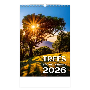 Falinaptár képes 315 x 450 mm, fehér lapokkal Trees Dayliner 2026.