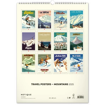 Falinaptár képes  330×460mm Travel Posters-Mountains Realsystem 2025.