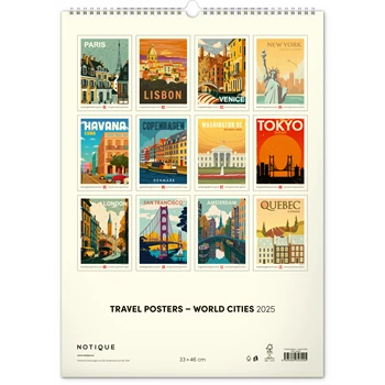 Falinaptár képes  330×460mm Travel Posters-World Cities  Realsystem 2025.