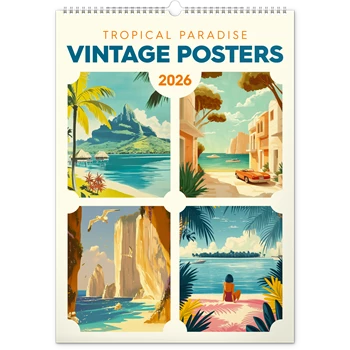 Falinaptár képes  330×460mm Vintage Posters-Tropical Paradise Realsystem 2026.