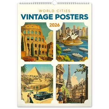 Falinaptár képes  330×460mm Vintage Posters-World Cities Realsystem 2026.