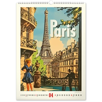 Falinaptár képes  330×460mm Vintage Posters-World Cities Realsystem 2026.