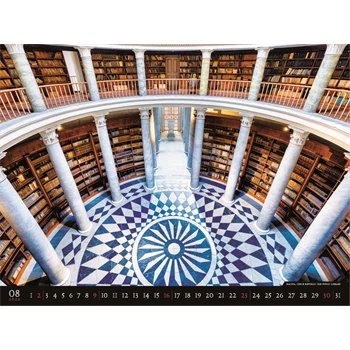 Falinaptár képes 420 × 560 mm, fehér lapokkal Bibliotheca Dayliner 2026.