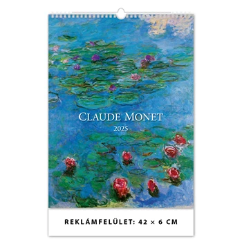 Falinaptár képes 420 × 560 mm, fehér lapokkal Claude Monet Dayliner 2025.