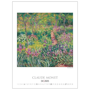 Falinaptár képes 420 × 560 mm, fehér lapokkal Claude Monet Dayliner 2025.