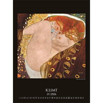 Falinaptár képes 420 × 560 mm, fehér lapokkal Gustav Klimt Dayliner 2026.