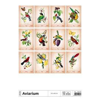 Falinaptár képes 450 × 315 mm, fehér lapokkal Aviarium Dayliner 2026.