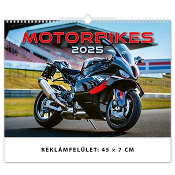 Falinaptár képes 450 × 315 mm, fehér lapokkal Motorbikes Dayliner 2025.