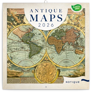 Falinaptár képes lemeznaptár 300x300mm, Antique Maps Realsystem 2026.