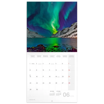 Falinaptár képes lemeznaptár 300x300mm, Aurora Borealis Realsystem 2026.