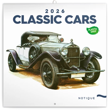 Falinaptár képes lemeznaptár 300x300mm, Classic Cars Realsystem 2026.