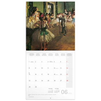 Falinaptár képes lemeznaptár 300x300mm, Edgar Degas Realsystem 2026.
