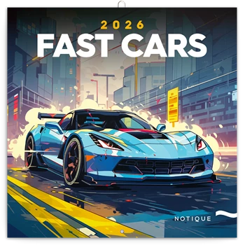 Falinaptár képes lemeznaptár 300x300mm, Fast Cars Realsystem 2026.