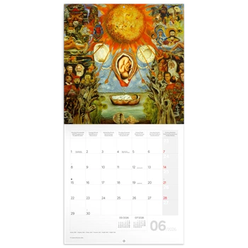Falinaptár képes lemeznaptár 300x300mm, Frida Kahlo Realsystem 2026.