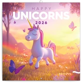 Falinaptár képes lemeznaptár 300x300mm, Happy Unicorns Realsystem 2026.