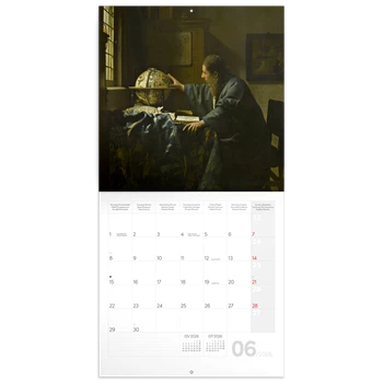 Falinaptár képes lemeznaptár 300x300mm, Johannes Vermeer Realsystem 2026.
