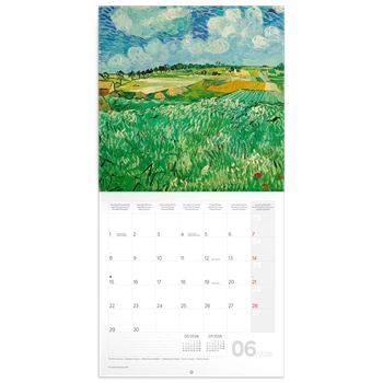 Falinaptár képes lemeznaptár 300x300mm, Vincent van Gogh Realsystem 2026.