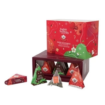 Fekete tea 12x2 g English Tea Shop 12, filteres, bio, selyempiramis Ünnepi Super Goodness Collection