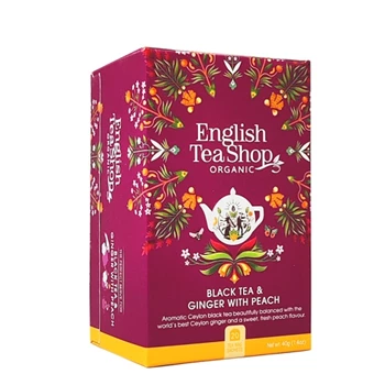 Fekete tea 20x2 g English Tea Shop 20, bio gyömbér, barack