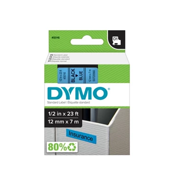 Feliratozógép szalag Dymo D1 S0720560/45016 12mmx7m, ORIGINAL, fekete/kék 