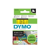 Feliratozógép szalag Dymo D1 S0720790/43618 6mmx7m, ORIGINAL, fekete/sárga 