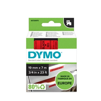 Feliratozógép szalag Dymo D1 S0720870/45807 19mmx7m, ORIGINAL, fekete/piros 