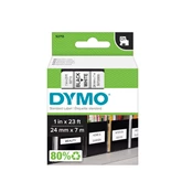 Feliratozógép szalag Dymo D1 S0720930/53713 24mmx7m, ORIGINAL, fekete/fehér 