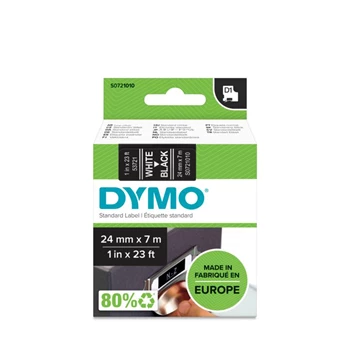 Feliratozógép szalag Dymo D1 S0721010/53721 24mmx7m, ORIGINAL, fehér/fekete 