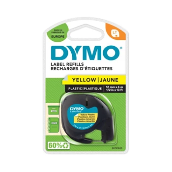 Feliratozógép szalag Dymo Letratag S0721620/59423 12mmx4m, ORIGINAL sárga