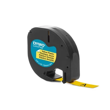 Feliratozógép szalag Dymo Letratag S0721620/59423 12mmx4m, ORIGINAL sárga