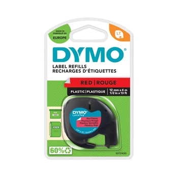 Feliratozógép szalag Dymo Letratag S0721630/59424 12mmx4m ORIGINAL piros