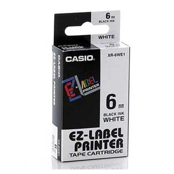 Feliratozógép szalag XR-6WE1 6mmx8m Casio fehér/fekete
