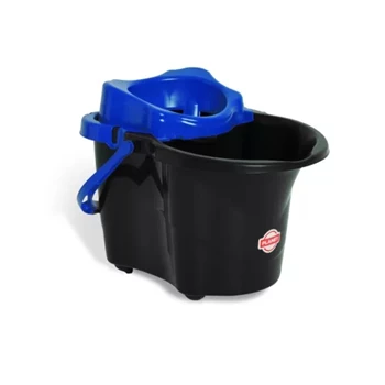 Felmosó vödör 20 liter osztott ovális csavaró kosárral kék/fekete_UP096