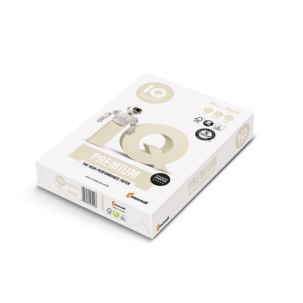 Másolópapír A4, 90g, IQ Premium 500ív/csomag,