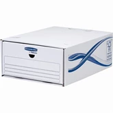 Fiókos irattároló, fiók, karton, 135 x 279 x 362 mm, Fellowes® Bankers Box Basic, 5 db/csomag, kék-fehér