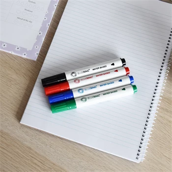 Flipchart marker készlet, rostirón vizes kerek végű 3mm, Bluering®, 4 klf. szín