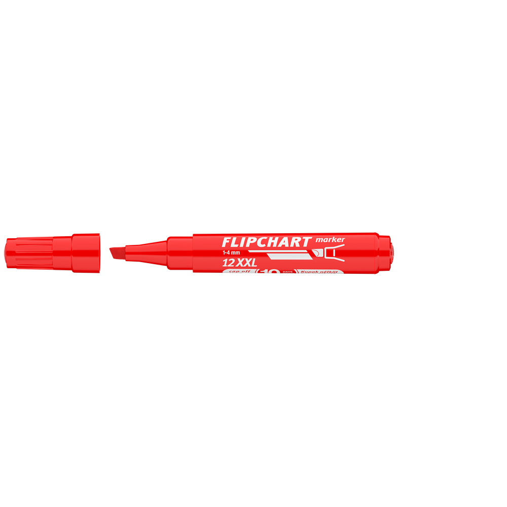 Flipchart marker vízbázisú 1-4mm, vágott Artip 12XXL piros