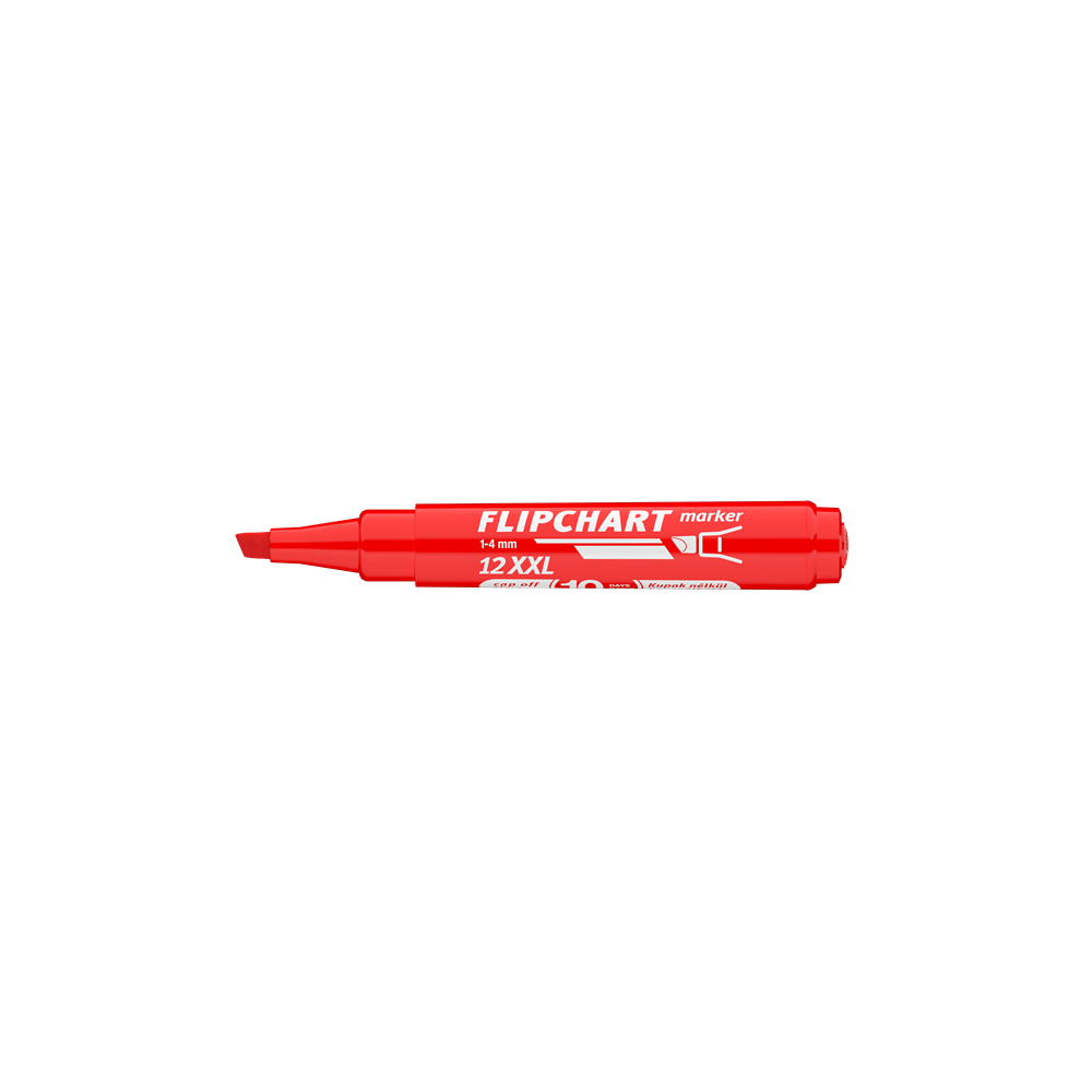 Flipchart marker vízbázisú 1-4mm, vágott Artip 12XXL piros