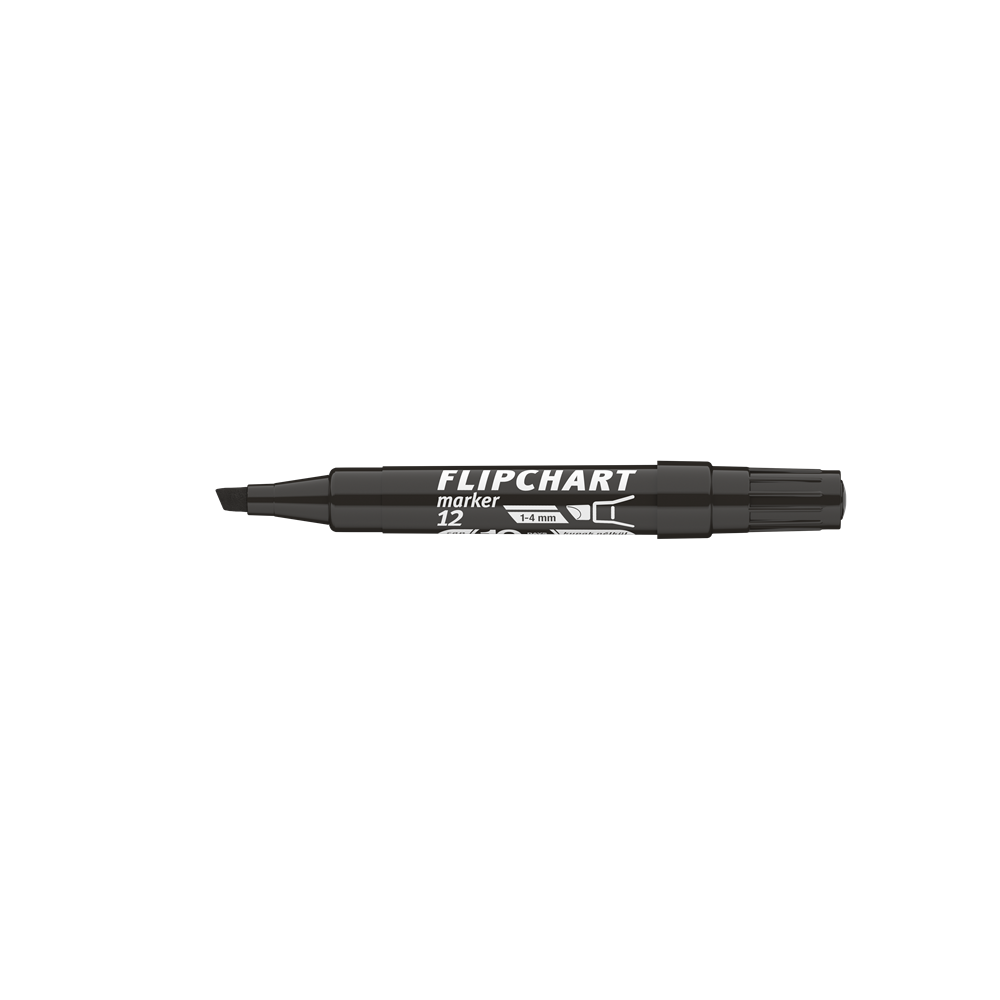 Flipchart marker vízbázisú 1-4mm, vágott Artip 12 fekete