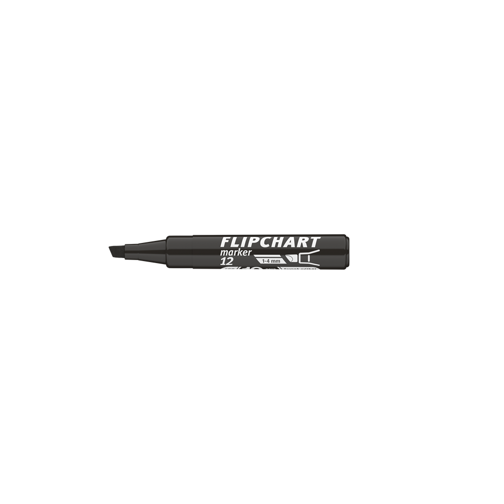 Flipchart marker vízbázisú 1-4mm, vágott Artip 12 fekete