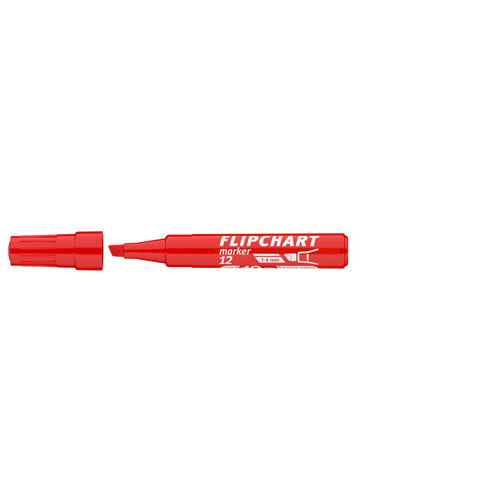Flipchart marker vízbázisú 1-4mm, vágott Artip 12 piros