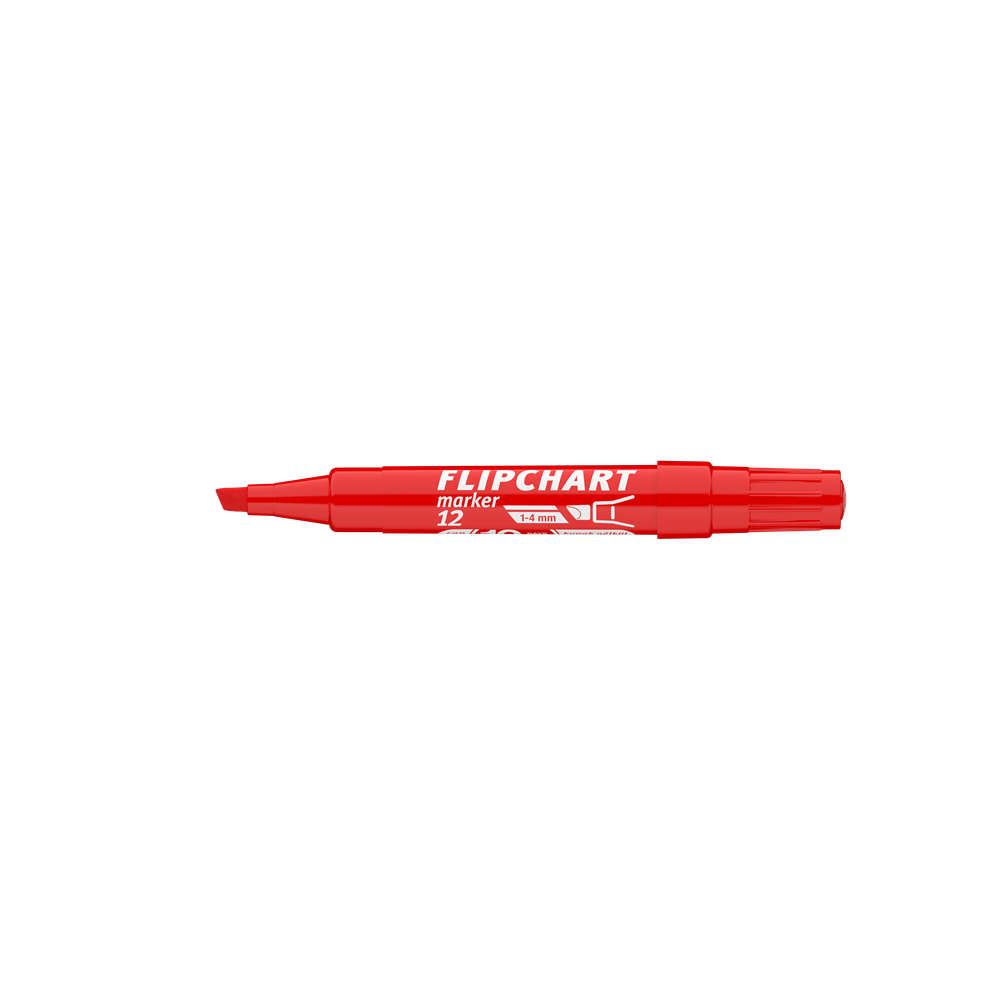 Flipchart marker vízbázisú 1-4mm, vágott Artip 12 piros