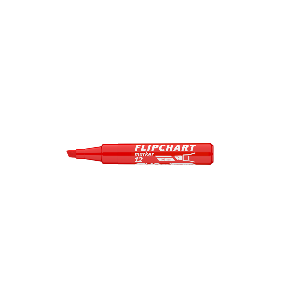 Flipchart marker vízbázisú 1-4mm, vágott Artip 12 piros