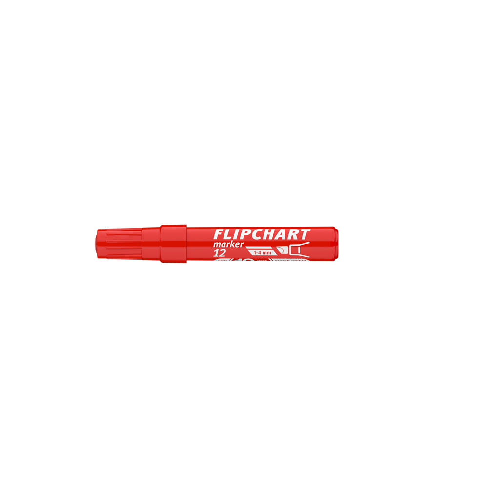 Flipchart marker vízbázisú 1-4mm, vágott Artip 12 piros