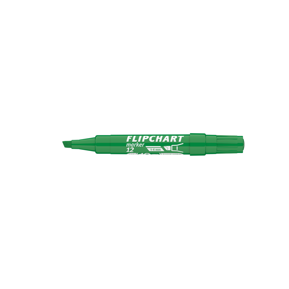 Flipchart marker vízbázisú 1-4mm, vágott Artip 12 zöld