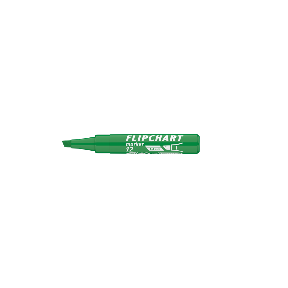 Flipchart marker vízbázisú 1-4mm, vágott Artip 12 zöld