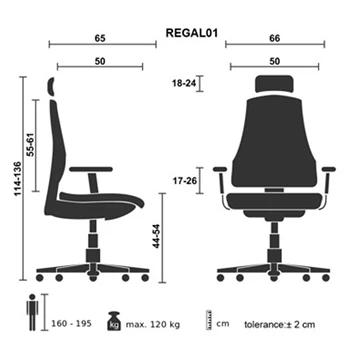 Forgószék vezetői Bluering® Regal szürke