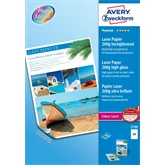 Fotópapír 210x297mm 200g 100 ív/doboz fényes, Avery fehér