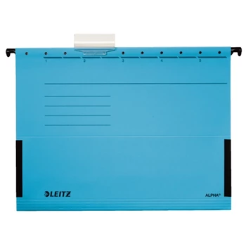 Függőmappa A4, karton oldaltzárt Leitz Alpha kék