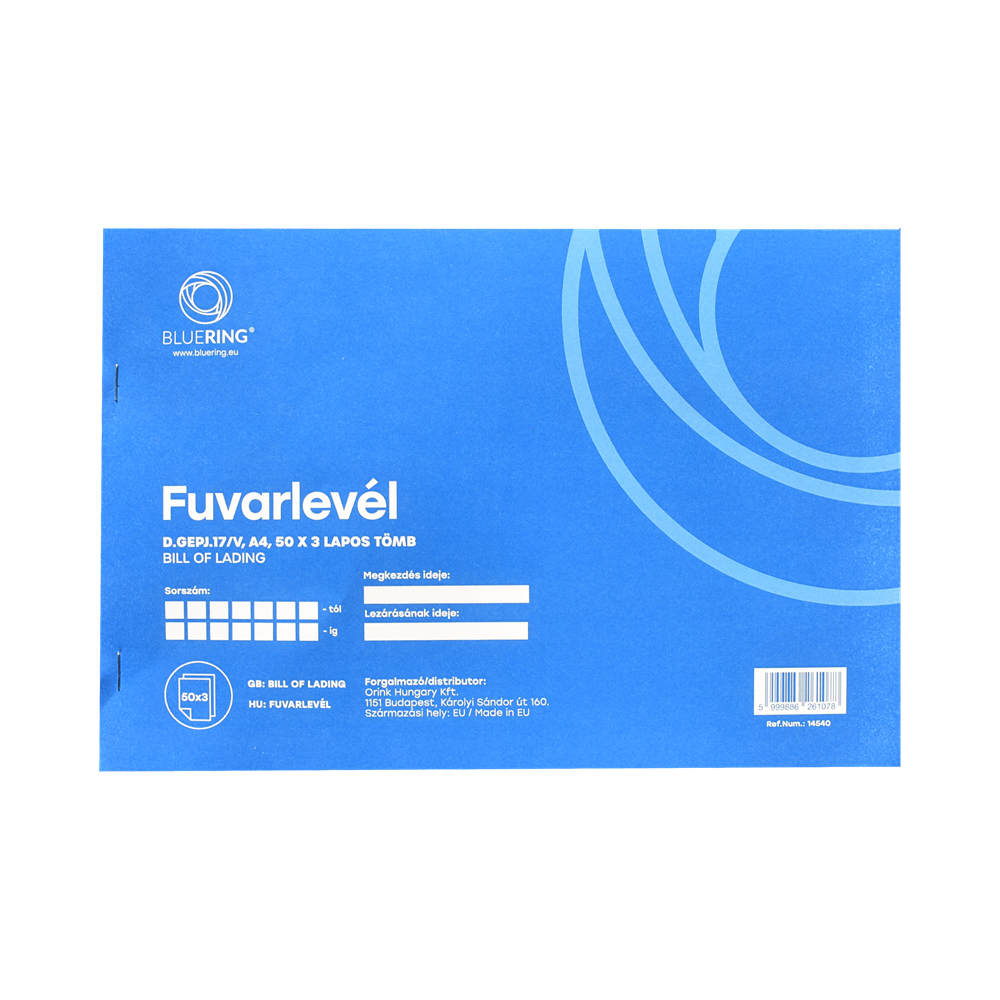 Fuvarlevél A4, 50x3lapos fekvő D.GEPJ.17/V Bluering®